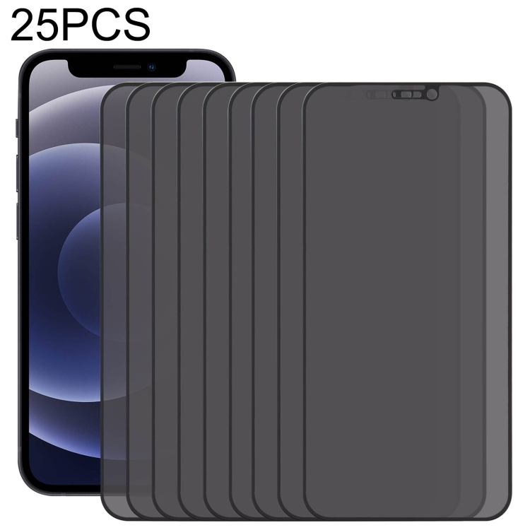 

25 PCS Anti-peeping Plasma Oil Coated High Aluminum Wear-resistant Tempered Glass Film For iPhone 12 mini