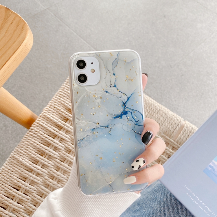 

Marble Pattern Sequins TPU Protective Case For iPhone 11(White)