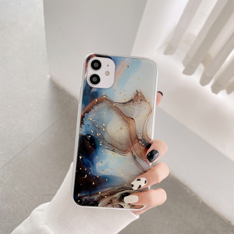 

Marble Pattern Sequins TPU Protective Case For iPhone 11 Pro Max(Dark Blue)