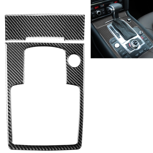 

2 in 1 Car Carbon Fiber Gear Panel + Cigarette Lighter Decorative Sticker for Audi Q7 2008-2015, Left and Right Drive Universal
