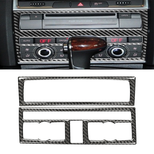 

Car Carbon Fiber Air Conditioning Adjustment Panel Decorative Sticker for Audi Q7 2008-2015, Left and Right Drive Universal