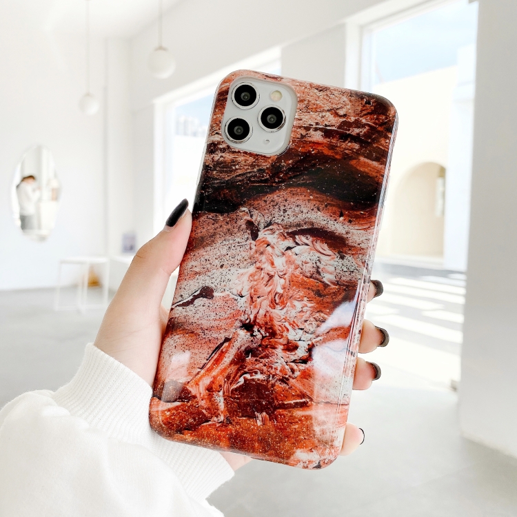 

Marble Abstract Full Cover IMD TPU Shockproof Protective Phone Case For iPhone 11(Orange)