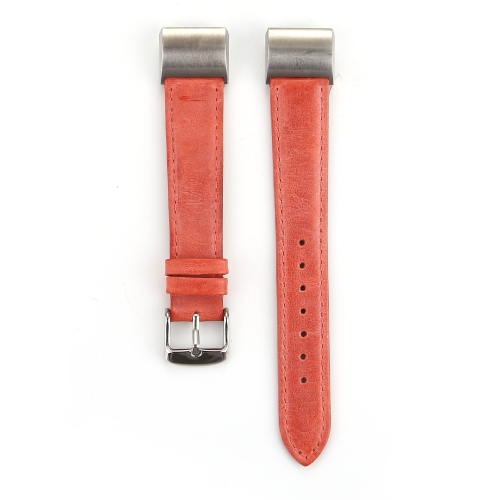 

For Fitbit Charge 2 Fresh Style Genuine Leather Replacement Strap Watchband(Orange)