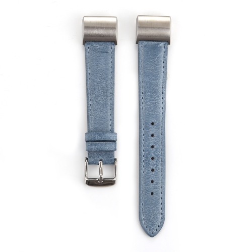 

For Fitbit Charge 2 Fresh Style Genuine Leather Replacement Strap Watchband(Blue)