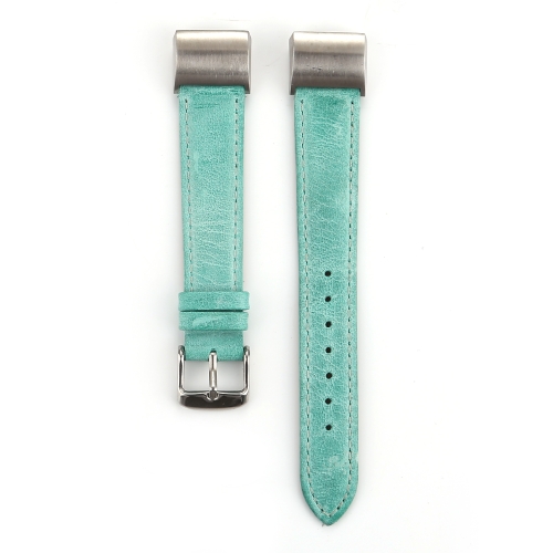 

For Fitbit Charge 2 Fresh Style Genuine Leather Replacement Strap Watchband(Green)