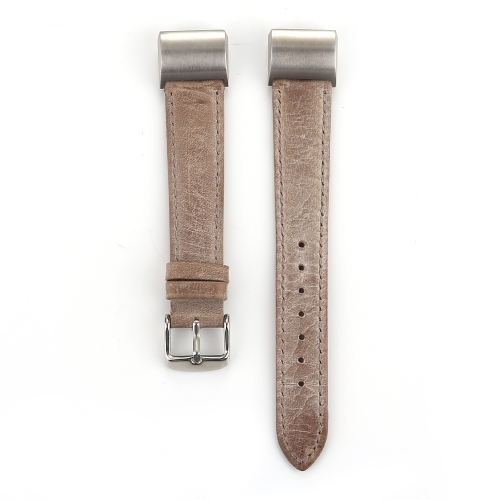 

For Fitbit Charge 2 Fresh Style Genuine Leather Replacement Strap Watchband(Brown)