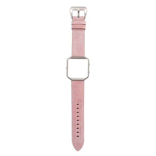 

For Fitbit Blaze Fresh Style Genuine Leather Replacement Strap Watchband(Pink)
