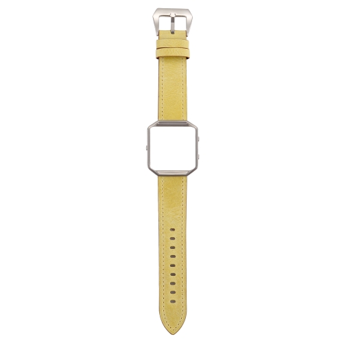 

For Fitbit Blaze Fresh Style Genuine Leather Replacement Strap Watchband(Yellow)