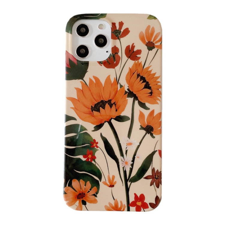 

Summer Sunflower Full Cover IMD TPU Shockproof Protective Phone Case For iPhone 12 / 12 Pro