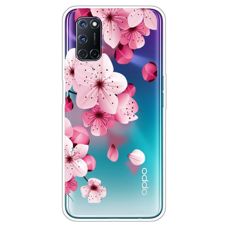 

For OPPO A52 / A72 / A92 Colored Drawing Clear TPU Cover Protective Cases(Cherry Blossoms)