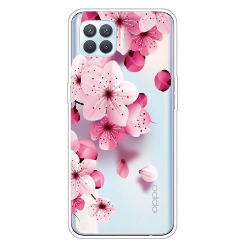

For OPPO F17 Pro / A93 / Reno4 Lite Colored Drawing Clear TPU Cover Protective Cases(Cherry Blossoms)