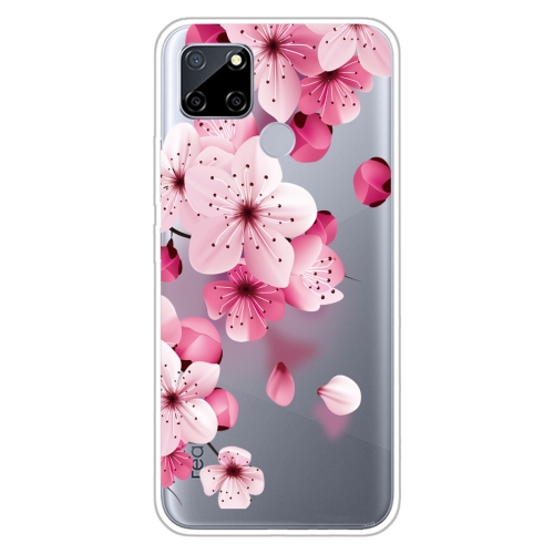 

For OPPO Realme C12 Colored Drawing Clear TPU Cover Protective Cases(Cherry Blossoms)