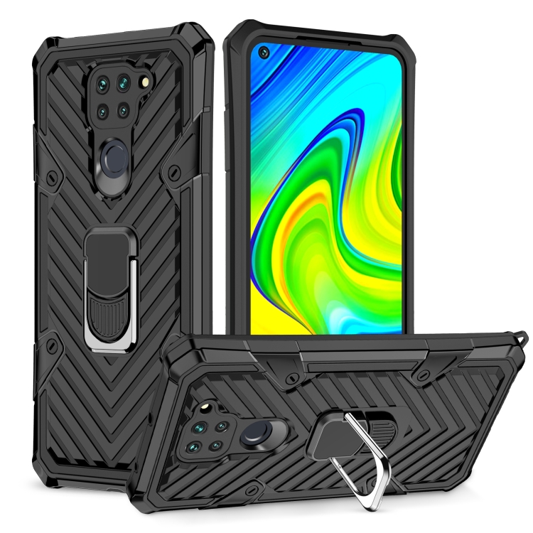 

For Xiaomi Redmi Note 9 Cool Armor PC + TPU Shockproof Case with 360 Degree Rotation Ring Holder(Black)