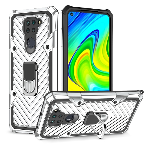 

For Xiaomi Redmi Note 9 Cool Armor PC + TPU Shockproof Case with 360 Degree Rotation Ring Holder(Silver)