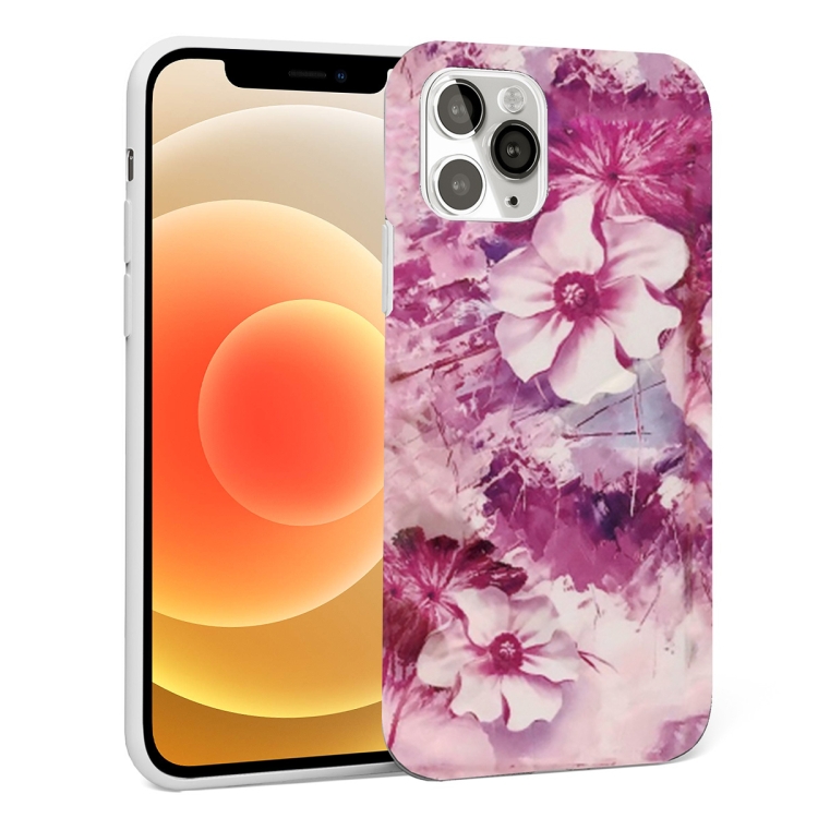 

Glossy Marble Pattern TPU Protective Case For iPhone 12 mini(Rose Red)