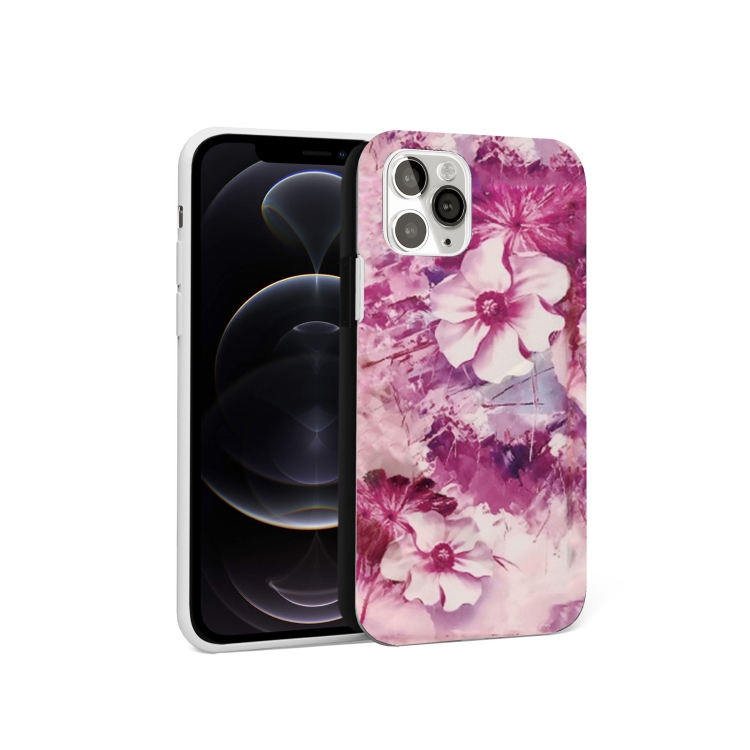 

Glossy Marble Pattern TPU Protective Case For iPhone 12 / 12 Pro(Rose Red)
