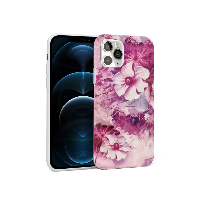 

Glossy Marble Pattern TPU Protective Case For iPhone 12 Pro Max(Rose Red)