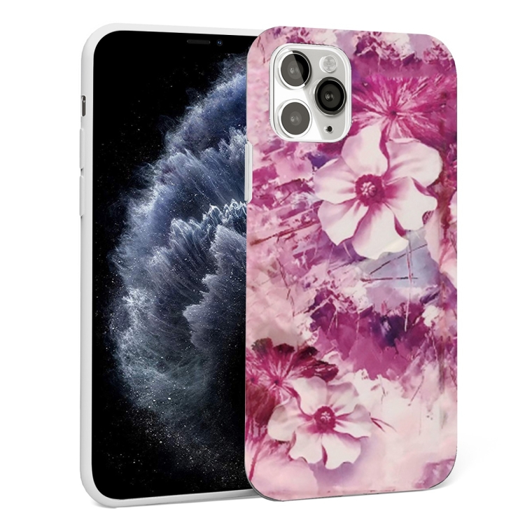 

Glossy Marble Pattern TPU Protective Case For iPhone 11 Pro(Rose Red)