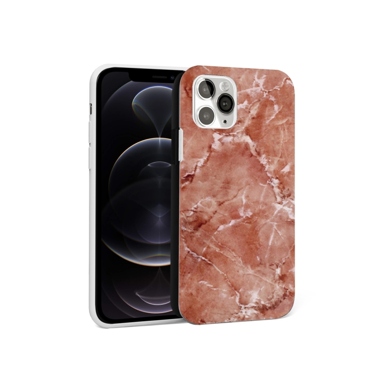 

Glossy Marble Pattern TPU Protective Case For iPhone 12 / 12 Pro(Vermilion)