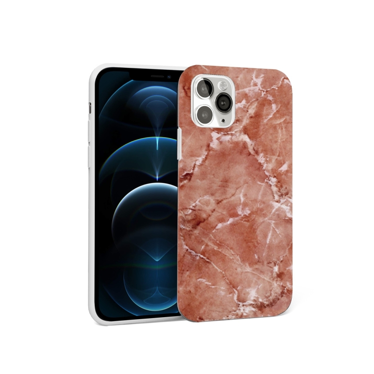 

Glossy Marble Pattern TPU Protective Case For iPhone 12 Pro Max(Vermilion)