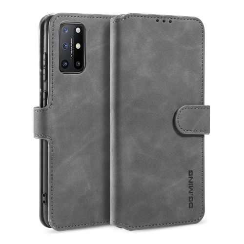 

For OnePlus 8T DG.MING Retro Oil Side Horizontal Flip Protective Case(Grey)