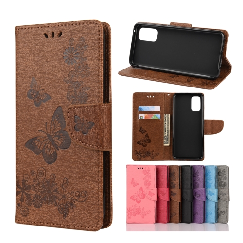 

For OPPO Realme 7 Pro 5G Butterflies Embossing Horizontal Flip Leather Case with Holder & Card Slots & Wallet(Brown)