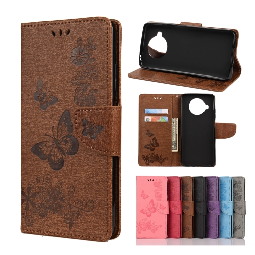 

For Xiaomi Mi 10T Lite 5G Butterflies Embossing Horizontal Flip Leather Case with Holder & Card Slots & Wallet(Brown)