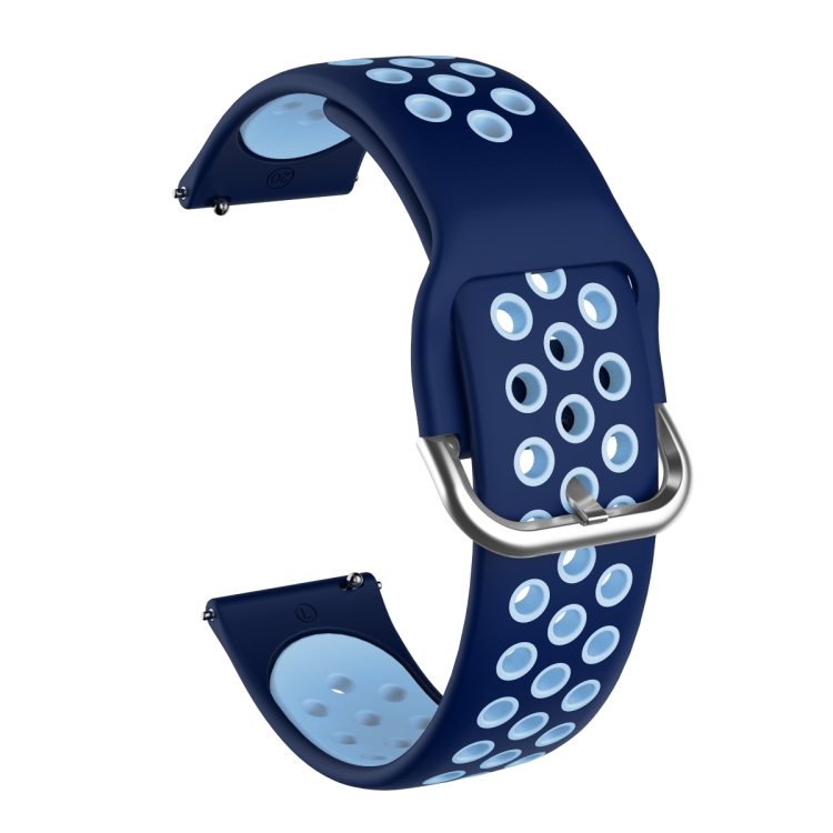 

For Samsung Galaxy Watch Active2 44mm Two-color Silicone Replacement Strap Watchband(Blue+Light Blue)