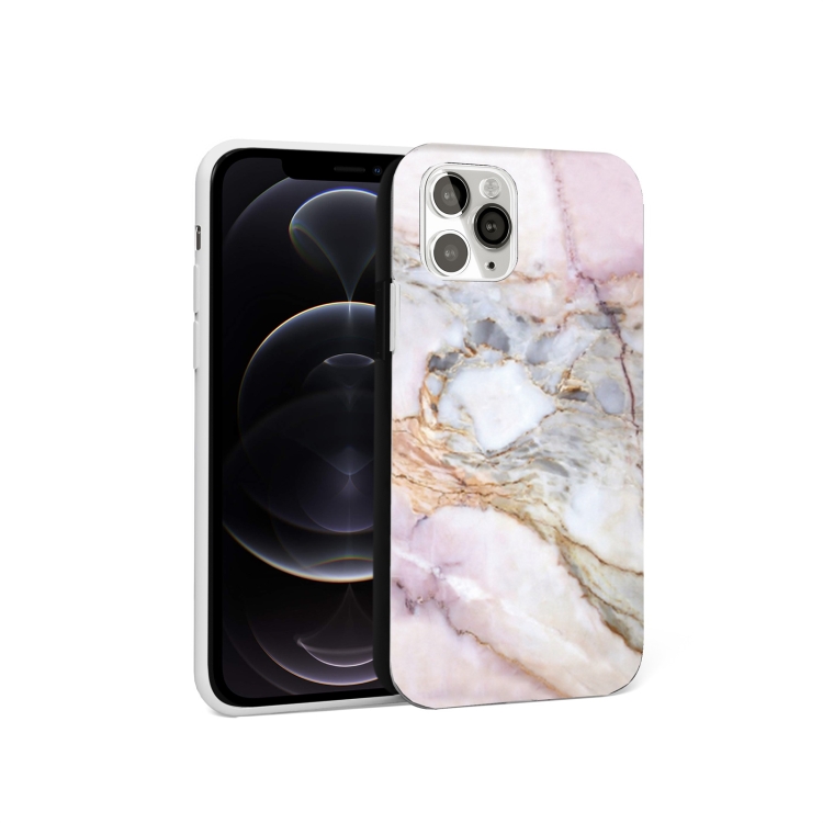 

Glossy Marble Pattern TPU Protective Case For iPhone 12 / 12 Pro(Purple Grey)