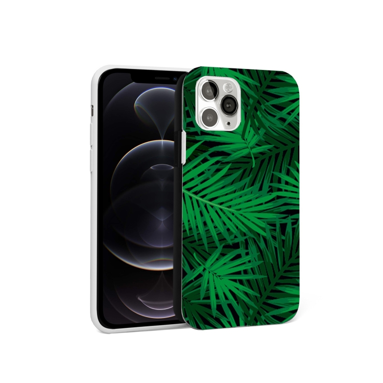 

Glossy Plant Pattern TPU Protective Case For iPhone 12 / 12 Pro(Palm Leaf)