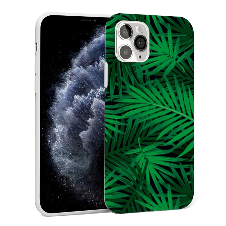 

Glossy Plant Pattern TPU Protective Case For iPhone 11 Pro(Palm Leaf)