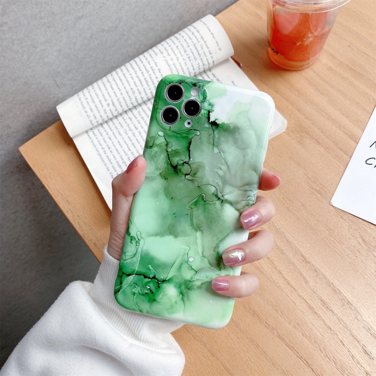 

Glossy Marble Pattern TPU Protective Case For iPhone 11(Green)