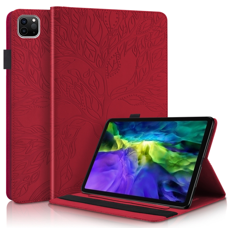 

Life Tree Series Horizontal Flip Leather Case with Holder & Card Slots & Pen Slot & Sleep / Wake-up Function For iPad Pro 11 (2020)(Red)
