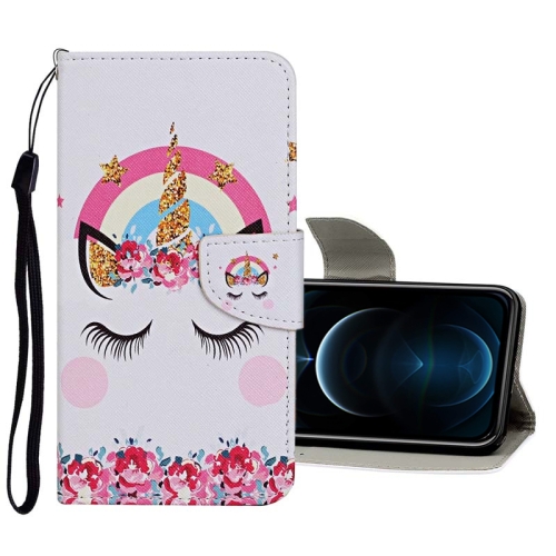 

Colored Drawing Pattern Horizontal Flip Leather Case with Holder & Card Slots & Wallet For iPhone 12 Pro Max(Crown Unicorn)
