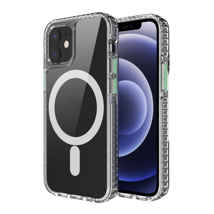 

Magnetic Shockproof PC+ TPU Magsafe Case with Removable Color Button For iPhone 12 / 12 Pro(Green)
