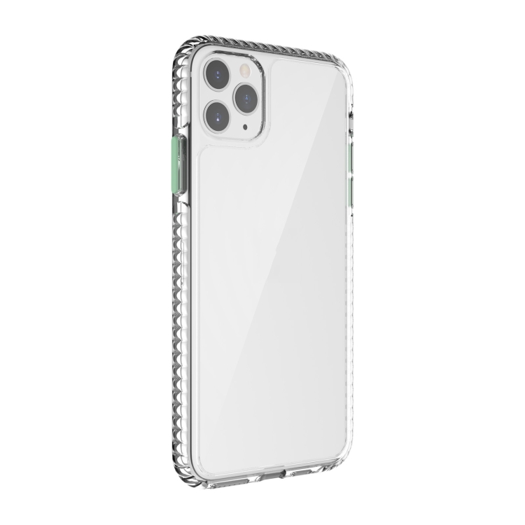 

2 in 1 Ultra Clear Shockproof PC+ TPU Case with Removable Color Button For iPhone 11 Pro Max(Green)