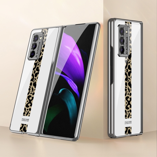 

For Samsung Galaxy Z Fold2 GKK Electroplating Painted Glass Case(Leopard)