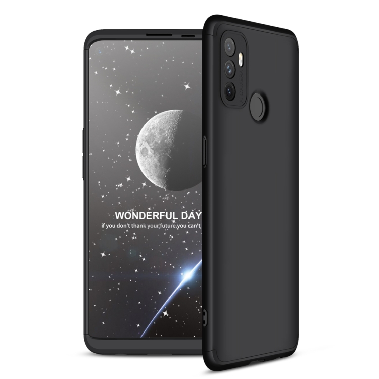 

For OPPO A53(2020) GKK Three Stage Splicing Full Coverage PC Protective Case(Black)