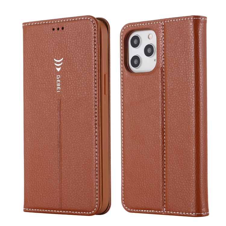 

GEBEI PU+TPU Horizontal Flip Protective Case with Holder & Card Slots For iPhone 12 mini(Brown)