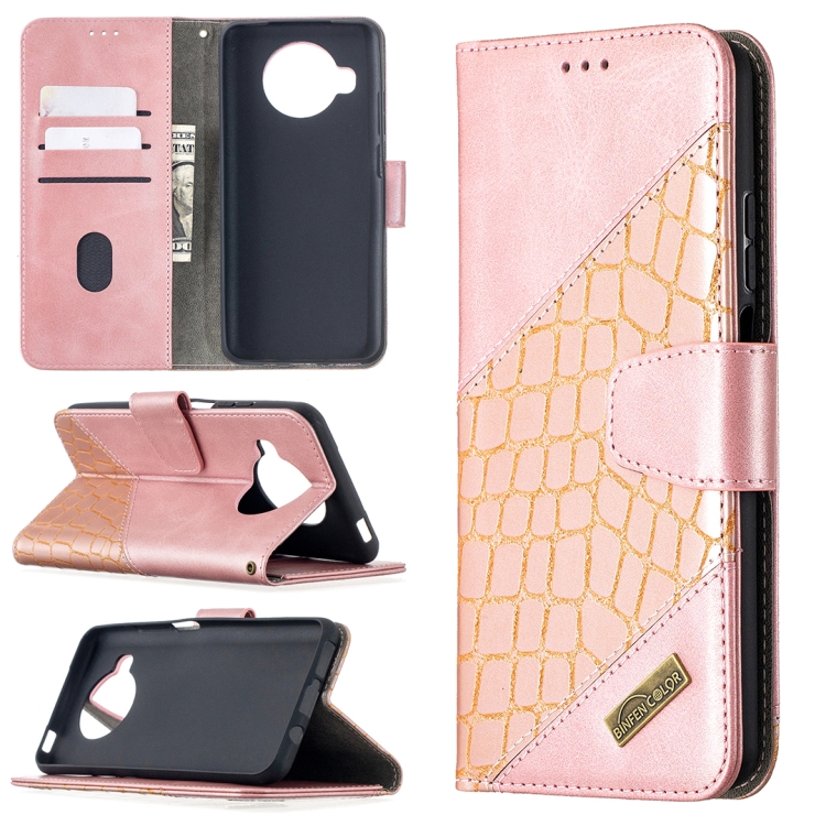 

For Xiaomi Mi 10T Lite 5G Matching Color Crocodile Texture Horizontal Flip PU Leather Case with Wallet & Holder & Card Slots(Rose Gold)