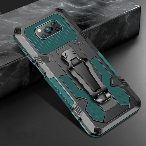 

For Xiaomi Poco X3 / Poco X3 FNC Armor Warrior Shockproof PC + TPU Protective Case(Army Green)