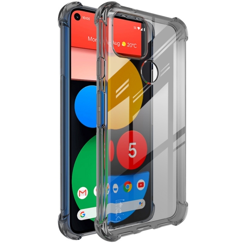 

For Google Pixel 5 IMAK All Coverage Shockproof Airbag TPU Case(Transparent Black)