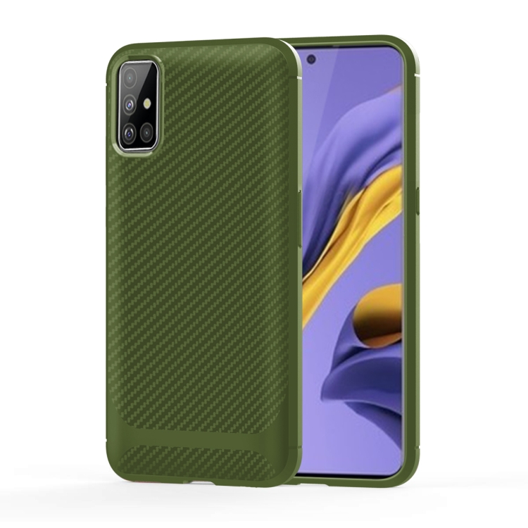 

For OPPO A52 / A72 / A92 Carbon Fiber Texture Shockproof TPU Protective Case(Green)