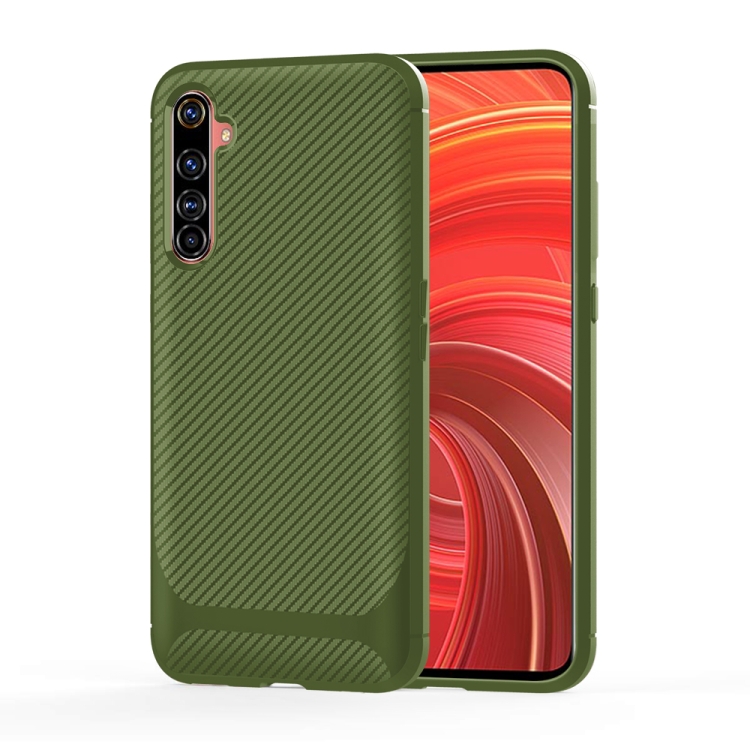 

For OPPO Realme 6 Pro Carbon Fiber Texture Shockproof TPU Protective Case(Green)