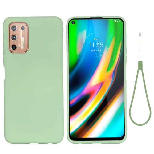 

For Motorola Moto G9 Plus Pure Color Liquid Silicone Shockproof Full Coverage Case(Green)