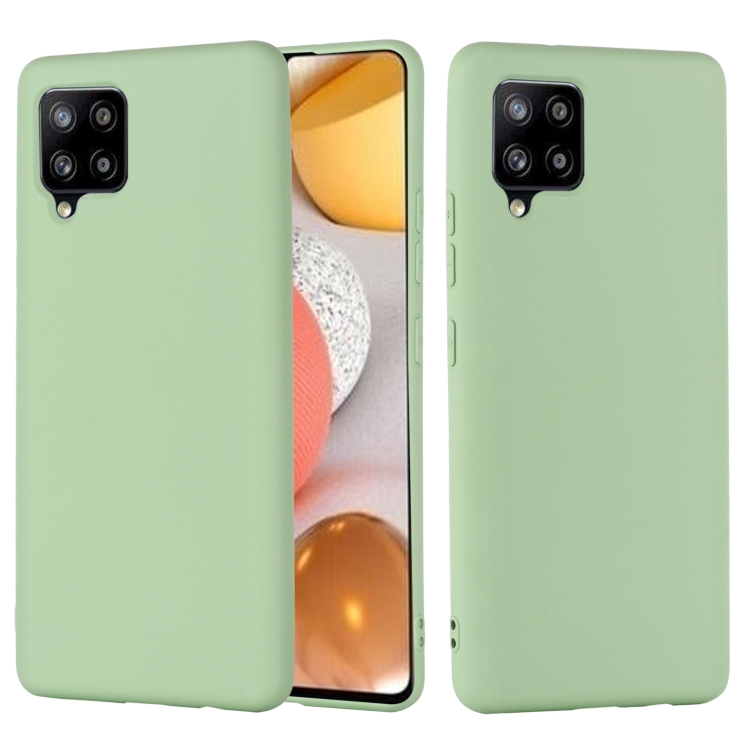 

For Samsung Galaxy A42 5G Pure Color Liquid Silicone Shockproof Full Coverage Case(Green)