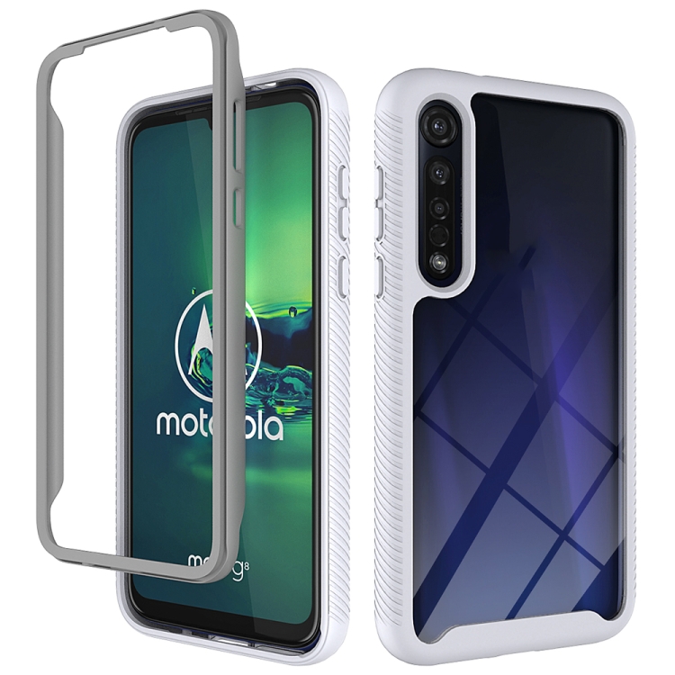 

For Motorola Moto G8 Plus Starry Sky Solid Color Series Shockproof PC + TPU Protective Case(White)