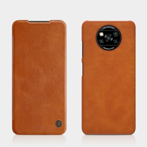 

For Xiaomi Mi Poco X3 / NFC NILLKIN QIN Series Crazy Horse Texture Horizontal Flip Leather Case with Card Slot(Brown)