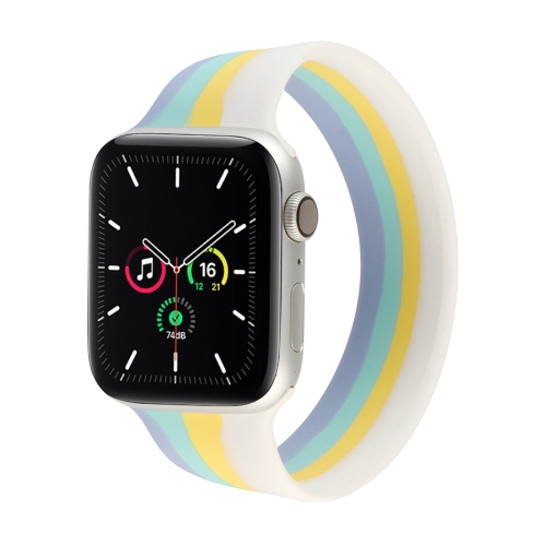 

Rainbow Silicone Watchband For Apple Watch Series 6 & SE & 5 & 4 40mm / 3 & 2 & 1 38mm, Length: L 150mm(12)