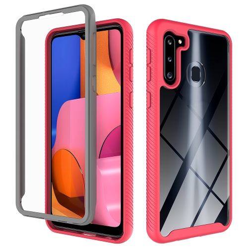 

For Samsung Galaxy A21 (US Version) Starry Sky Solid Color Series Shockproof PC + TPU Protective Case(Red)